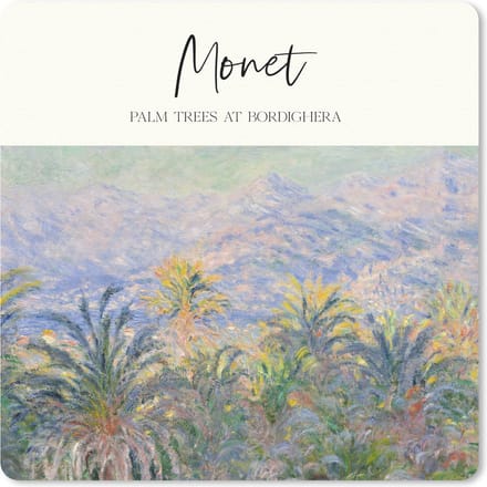 Muismat 20x20 cm - Mousepad Schilderij - Palm trees at Bordighera - Monet - Muismatten