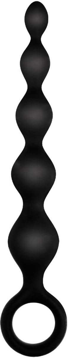 NMC 5.5 inch geribbeld siliconen anale kralen - Zwart - 16.7 cm