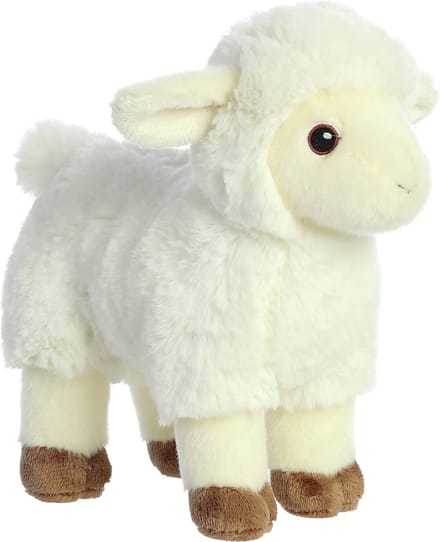 Aurora Pluche schaap/lammetje knuffel - wit - 20 cm - boerderij knuffel - schapen
