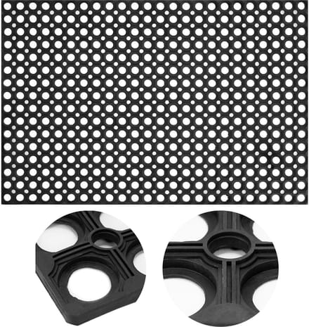 Springos Deurmat - Buitenmat - Droogloopmat - Anti -Slip - Grafiet/Zwart - 60 x 90 Cm