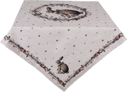 Clayre & Eef Tafelkleed 100x100 cm Beige Katoen
