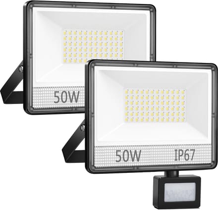 Krachtige Buiten LED Spot met Bewegingssensor, Waterdicht IP67 (2 Stuks)
