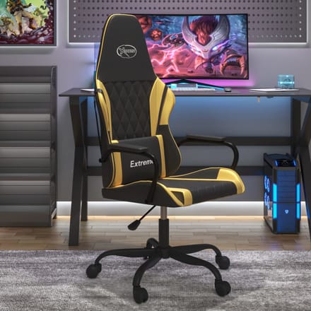 vidaXL - Gamestoel - kunstleer - zwart - en - goud