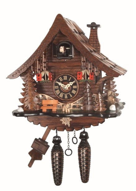 Engstler - 471_Q - Koekoeksklok - Kwarts - Notenhout - 25 cm