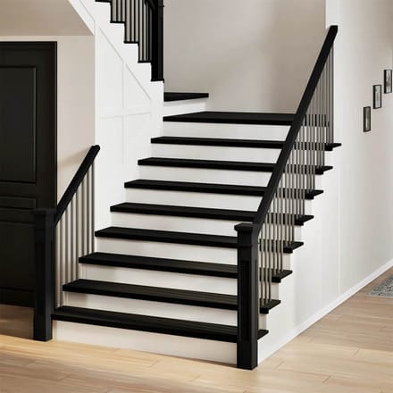 vidaXL - Traptreden - 8 - st - 120x30x2 - cm - massief - eikenhout - bruin-zwart