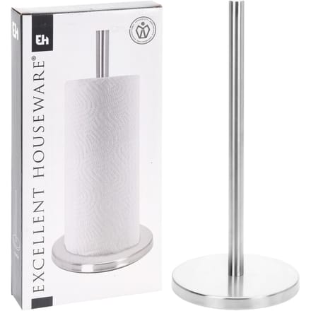 Excellent Houseware Keukenrolhouder | RVS | 33,5 cm