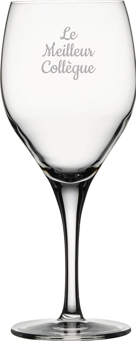 Witte wijnglas gegraveerd - 34cl - Le Meilleur Collègue