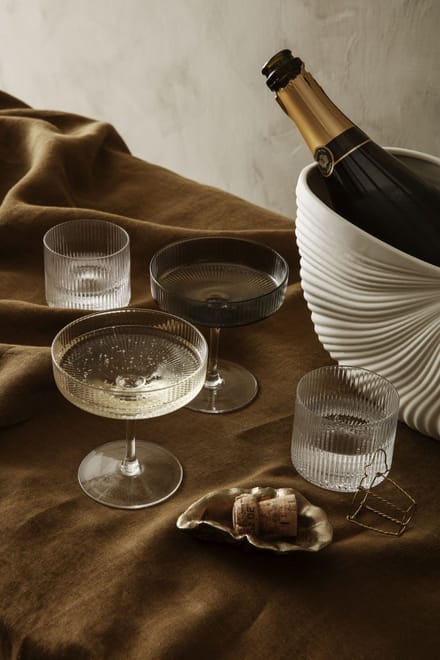 Ferm Living Ripple Low Glazen - set van 4 -  - clear