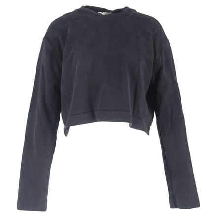 Acne Studios cropped sweater met ronde hals in zwart katoen
