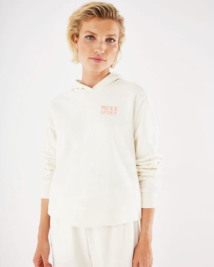 Mexx Hooded Sweater Off White - Maat L