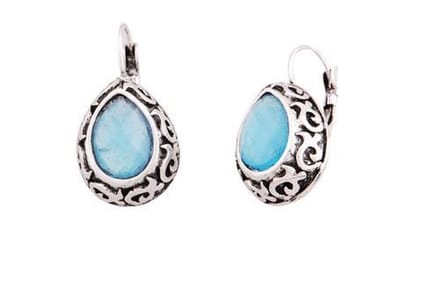 Behave Oorstekers vintage design met blauwe steen