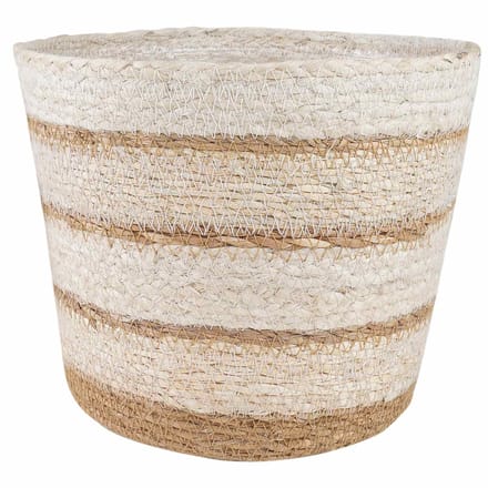 vidaXL 3 st Natuurlijk, Wit en Beige Ø26 x 19 cm 100% Zeegras