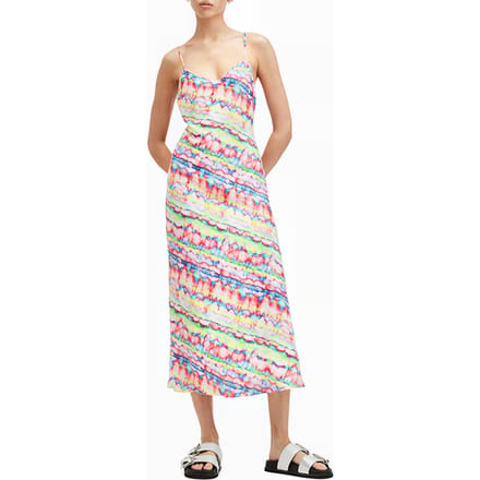 AllSaints Bryony Melissa Dress Rainbow Multi Taglia: 2 | Abiti Midi Outlet | Donna
