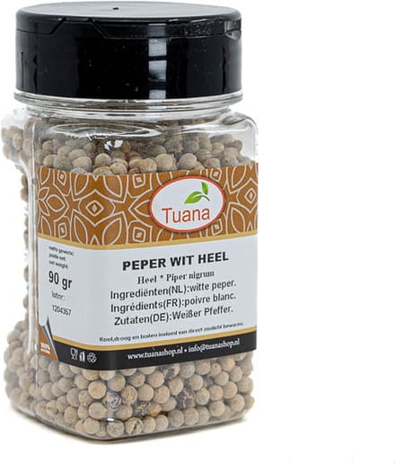 Tuana Kruiden - Peper Wit Heel - Bakje 50 Gram - KP0208