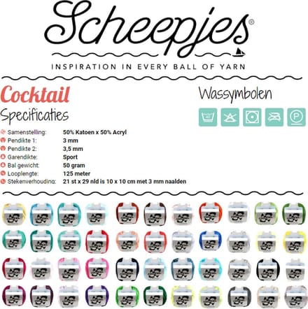 Scheepjes - Cocktail - Kleurenmix Groen - 12 bollen - 50gr - 125mtr