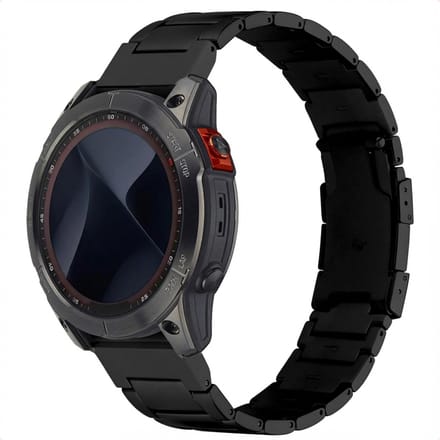 Mat Titanium bandje - Geschikt voor - Garmin 26 mm aansluiting - Zwart