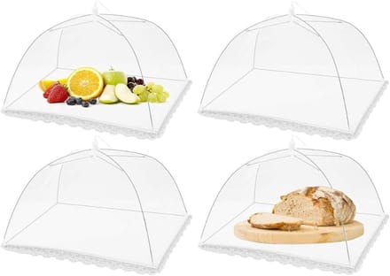 VLSelect® Fruitschaal met vliegenkap - Fruitmand - Fruitbowl - Set Van 4