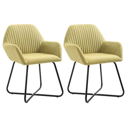 vidaXL - Eetkamerstoelen - 2 - st - stof - groen