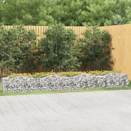 vidaXL - Schanskorf - gewelfd - verhoogd - 400x50x50 - cm - gegalvaniseerd - ijzer
