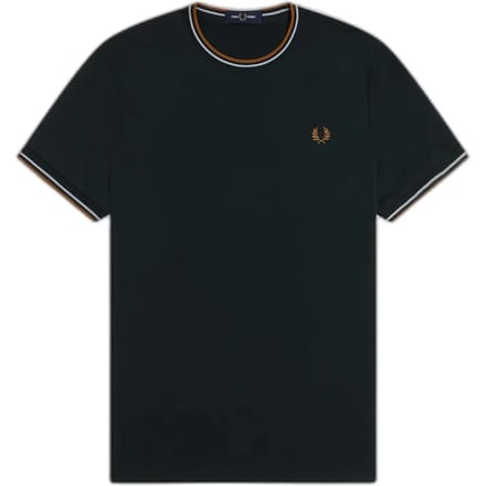 T-shirt met dubbel contrasterend biesje Fred Perry