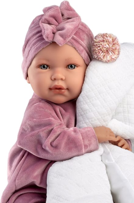 Llorens Babypop Mimi roze met geluid kussen en speen 42 cm