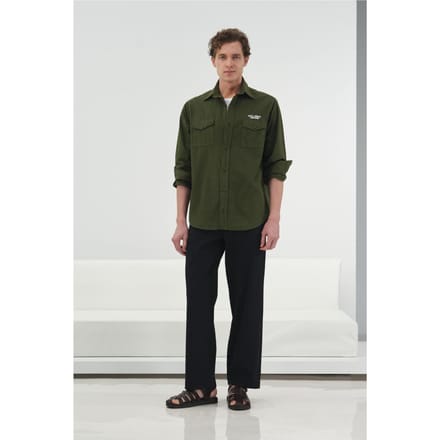 Geborduurd Tekstprint Lange Mouwen Shirt