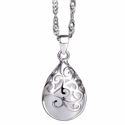 Ketting - Charlize-Zilver- Wit - Charme Bijoux