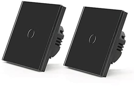 Touch lichtschakelaar 2-voudig met glasplaat, 1-weg wandlampschakelaar, 110V-240V - 86mm