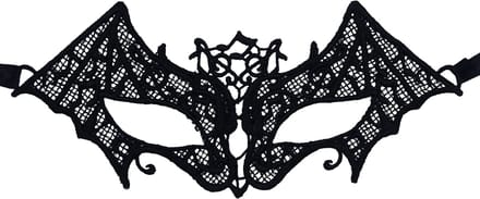 Miresa Verkleedmasker vleermuis - Zwart kant - MM069