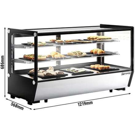 GGM Gastro Koelvitrine - tafelmodel - 200 liter - 1219mm - schuifdeuren - met 2 schappen