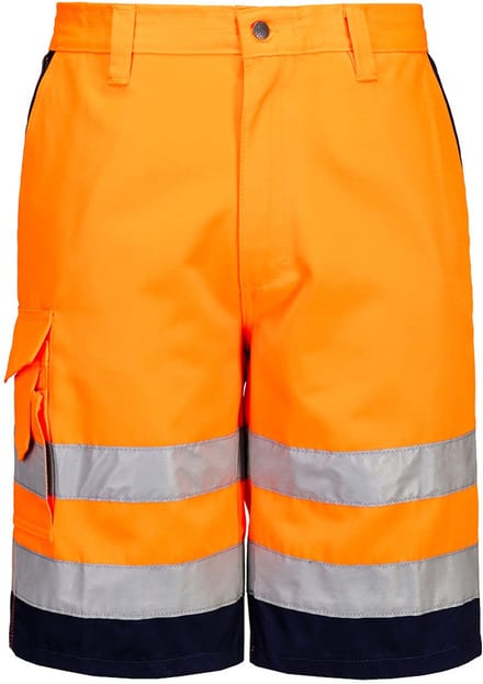 Portwest Hi-Vis Polykatoen Korte Broek E043 - Oranje/Marine - M