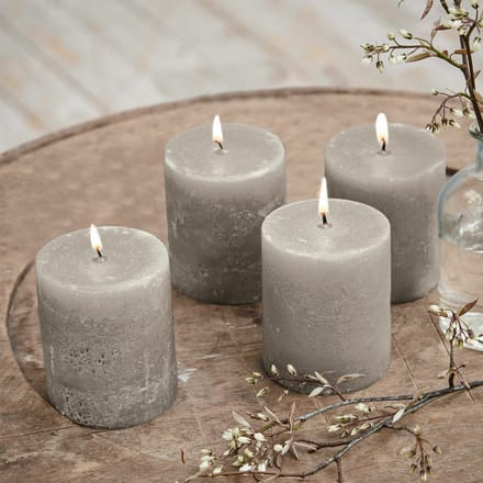 LOBERON Kaars set van 4 Virrans taupe