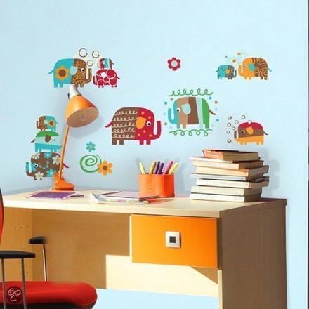 muurstickers Zutano olifanten vinyl 22 stuks