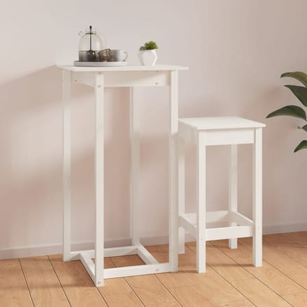 vidaXL - Bartafel - 60x60x110 - cm - massief - grenenhout - wit