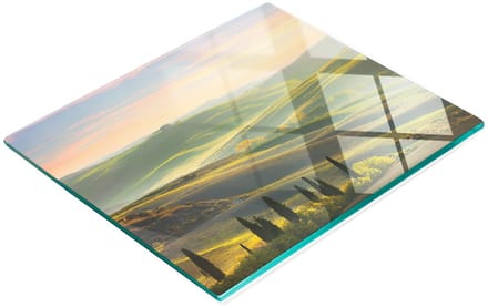Decoratieve glazen snij- en serveerplank met Toscaanse cipressen, 60x52 cm