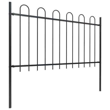 vidaXL - Tuinhek - met - ringtop - staal - 1005x100 - cm - zwart