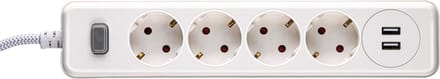 Philips 4-voudige Stekkerdoos - SPN3042WA/10- 230V - Wit - met USB