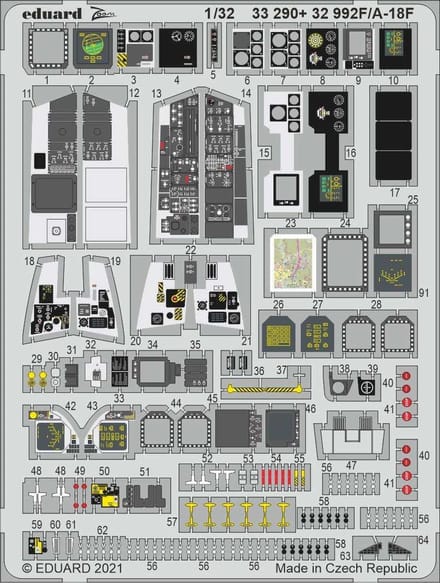 Eduard Modelbouwdecoratie - 32992 Interior for F/A-18F - Photo-etch