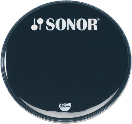 Sonor basDrum Frontvel PB22 BL, 22", zwart, met Logo - Bass drumvel