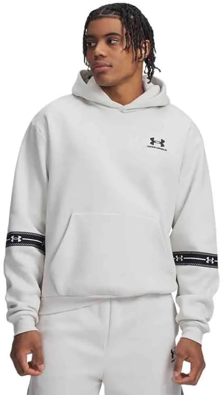 Under Armour Icon Fleece Taped Hoodie Wit S Man