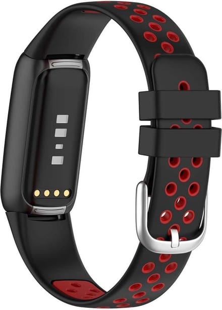 Sportbandje - Fitbit Luxe - zwart met rood - siliconen 160-220mm
