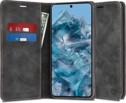 Hoesje geschikt voor Google Pixel 8 Pro - Techsuit Confy Book Wallet Case - Zwart