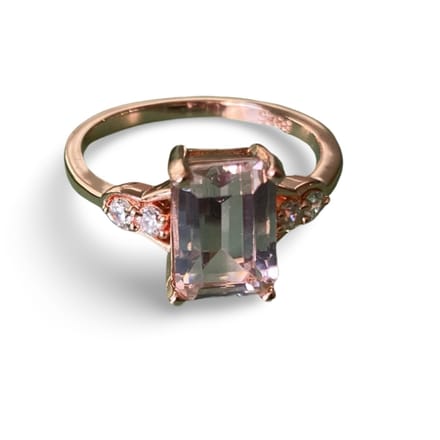 Ring met roze steen/Maat 52/Rose plated/Bling-it