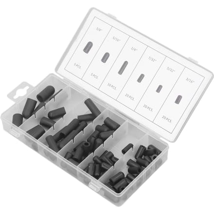 80 Stuks Vacuüm Dop Assortiment Kit Rubber Hittebestendig Lekdicht Vacuüm Dop 5/32in tot 3/8in Zwart