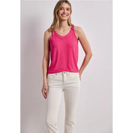 Top met V-hals en decoratief detail