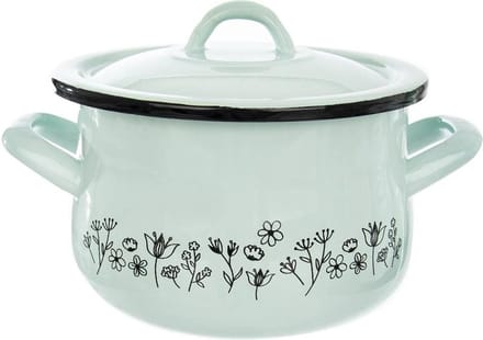 Kookpan Geëmailleerde met Deksel Blauw LOUKA 16 cm, 2,3 l - Kookpot - Soeppan