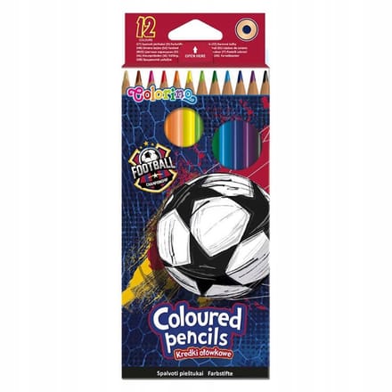 Colorino Potloden, 12 Kleuren, Voetbal Thema