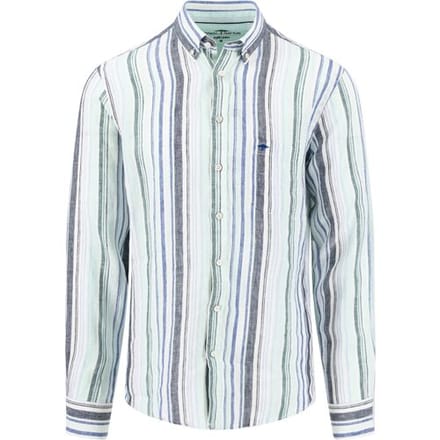 Fynch-Hatton Overhemd Multicolor Linnen Stripe Mint-Blue / male