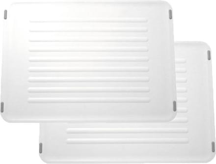 Snijplank kunststof Coninx Brea 37cm set van 2 - Witte snijplanken met anti slip