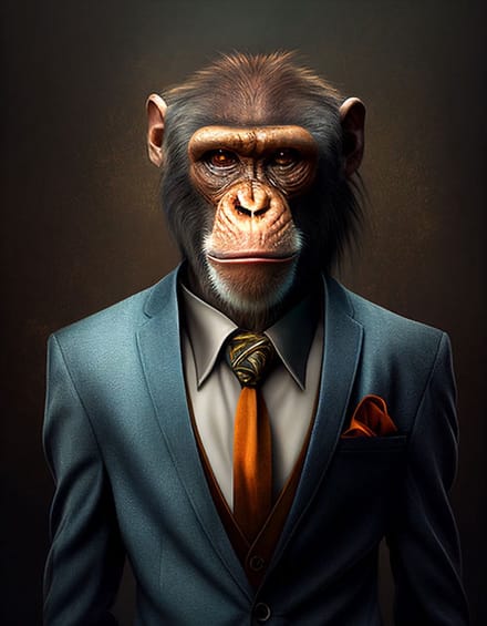AI - Woondecoratie - Poster - Dieren - Aap - Pak - 33 - 30 x 40 cm